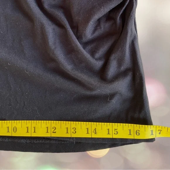 BANANA REPUBLIC Bodycon 3/4 Sleeve Mini Layered Black Dress Relaxed Medium NWT - Picture 8 of 11